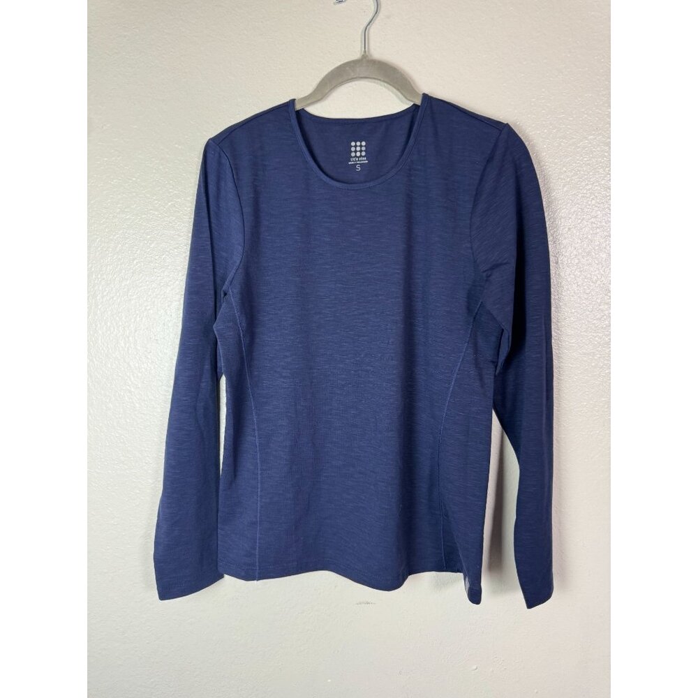 Title Nine Matahari Womens Blue Navy Long Sleeve Performance Top Size Small